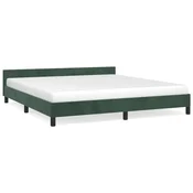 Vidaxl Posteljni okvir brez vzmetnice temno zelen 160x200 cm žamet