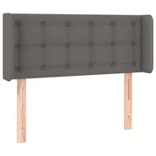 Vidaxl Vzglavje z ušesi sivo 93x16x78/88 cm umetno usnje