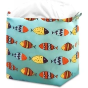 LIVEFY koš za igrače / perilo Fishy 50×40×45?cm, turkizen