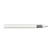 Coaxial cable DIGITUS RG-6, 75 Ohm, shield (2 x foil + 77% coverage braid), Eca, PVC, 100m, white