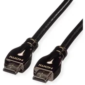 ROLINE Roline HDMI priključni kabel HDMI-A  vtič\, HDMI-A  vtič 10.00 m črna 11.04.5685 #####4K UHD\, dvojno oklopljen HDMI kabel, (20419285)