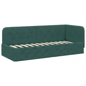 Vidaxl Kotna postelja Temno zelena 80 x 200 cm Žamet