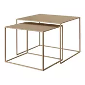 Svetlo rjave kovinske mizice v kompletu 2 ks 50x60 cm Fera – Blomus