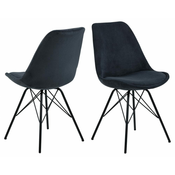 Design Scandinavia Jedilni stol Eris (SET 2 kosa), manšestr, antracit