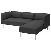 LILLEHEM Modularna sofa trosed s lenjivcem, Gunnared/tamnosiva metal