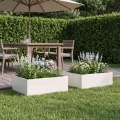 vidaXL Vrtni lonček 2 kos Bela 60 x 60 x 20 cm Mlinjeni jeklo
