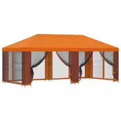 Vidaxl Paviljon s stenami 6 x 3 m Oranžna Poliester in jeklo 190