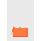 Usnjena denarnica Patrizia Pepe ženski, oranžna barva