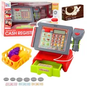 slomart LEAN TOYS Blagajna za igro z dodatki, rdeča