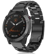INF Titanov pašček za uro Garmin Fenix 7X/6X/5X - hitra sprostitev, 26 mm, črna, (22108791)