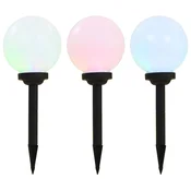 Vanjske solarne svjetiljke 3 kom LED kuglaste 20 cm RGB
