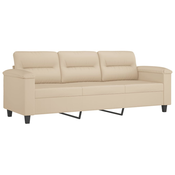 vidaXL vidaXL Kavč trosed krem 180 cm tkanina iz mikrovlaken, (20957837)