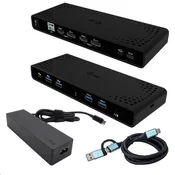 i-tec univerzalna priključna stanica s dva 4K zaslona, isporuka snage 85 W + i-tec USB-C punjač 100 W