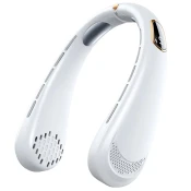 Premium prenosni ovratni ventilator Techsuit Neck Fan z LED zaslonom in petimi hitrostmi - bel