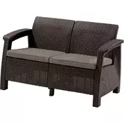 Allibert Corfu Love Seat vrtni fotelj, rjav