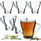 KADAX Komplet kozarcev za čaj in kavo z ročajem, 250 ml, 6 kosov