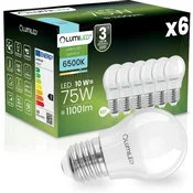 LUMILED 6x LED žarnica E27 krogla P45 10W = 75W 1100lm 6500K hladno 180°