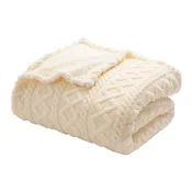 Kremno bela odeja iz sherpa flisa 220x240 cm Edgar – douceur dintérieur