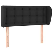 Vidaxl Vzglavje z ušesi črno 103x23x78/88 cm umetno usnje