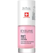 Eveline Nail Therapy 6-v-1 SHIMMER PINK balzam za barvanje nohtov 5 ml