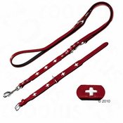 Hunter komplet: ogrlica Swiss + povodac za pse Swiss - Ogrlica veličine 65 + povodac 200 cm/18 mm