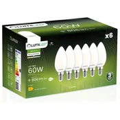 LUMILED 6x LED žarnica E14 svečka B35 7W = 60W 806lm 4000K nevtralna 360° osvetljena z žarilno nitko