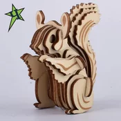 3d drvena puzzle - VEVERICA