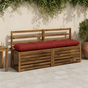 vidaXL Blazina za klop VIANEN 100% poliester Rdeča 160 x 30 x 12 cm