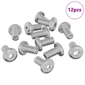 vidaXL vidaXL Zaklepni vijak Enobarvno 12 pcs srebrna M6 x 12 mm Jeklo, (5000163928)