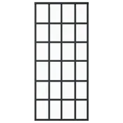 Vidaxl Drsna vrata ESG steklo in aluminij 90x205 cm črna
