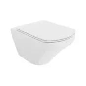 Mexen Vito WC školjka z deskami Rimless s počasnim zapiranjem, slim, duroplast, bela sijaj - 30174000