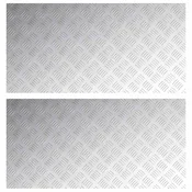 Vidaxl Stopnice Pravokotna 2 szt. srebrna 100 x 50 cm Aluminij