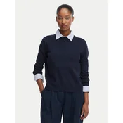 Tommy Jeans Pulover Essential DW0DW20159 Mornarsko modra Regular Fit