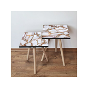 Hanah Home Sklapajuci Stocic 2 Komada 2SHP262 - Braon