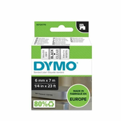 DYMO D1 trak 6 mm, črna na prozorni, 43610