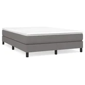 Vidaxl Posteljni okvir z vzmetmi temno siv 140x190 cm blago