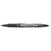permanentni marker, 0,5/1,0 mm, dvostranski, ZEBRA Mckie Extra Fine, črne barve