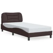 Vidaxl Posteljni okvir brez vzmetnice Hvar temno rjav 90x190 cm blago