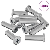 Vidaxl Zaklepna matica 12 szt. srebrna M6 x 25 mm Jeklo