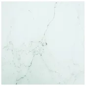 Vidaxl Mizna plošča bela 70x70 cm 6 mm kaljeno steklo z marmorjem
