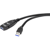 Renkforce Renkforce USB kabel USB 3.2 gen. 1 (USB 3.0) USB-A vtič\, USB-A vtičnica 10.00 m črna RF-4598346, (20416565)