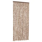 VIDAXL Zavesa proti mrčesu bež in temno rjava 56x185 cm šenilja