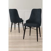 HANAH HOME Set 4 stolice Neta Anthracite Black