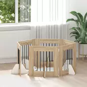 vidaXL Vrata za pse z stojali 6 pcs Sonoma hrast 60 x 60 cm