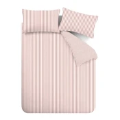 Rožnata podaljšana flanelna posteljnina za zakonsko posteljo 230x220 cm Stripe – Catherine Lansfield