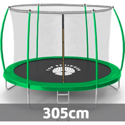Baštenska trambolina 305cm Top Springen Sport Line SL305GRE sa unutrašnjom mrežicom i merdevinama u Zelenoj boji-reklamacija