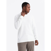 Ombre Mens RELAXED FIT knit sweater in diamond weave - broken white