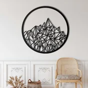 WallXpert metalni zidni ukras 5063, geometrijske planine u krugu, 45 x 45 cm, crni