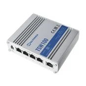 Teltonika TSW100 industrijski PoE+ svic 5x Gigabit, 60W