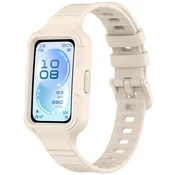 GS Silikonski pašček z etuijem za Huawei Band 11/11 Pro, bež